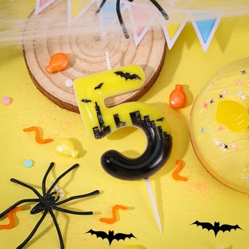 Bat Number 5 Birthday Candle Hero Themed Decor