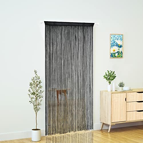YaoYue Doorway String Curtain Panel Black