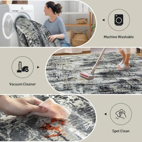 Gradient Marble Stripe Square Rug 6x6
