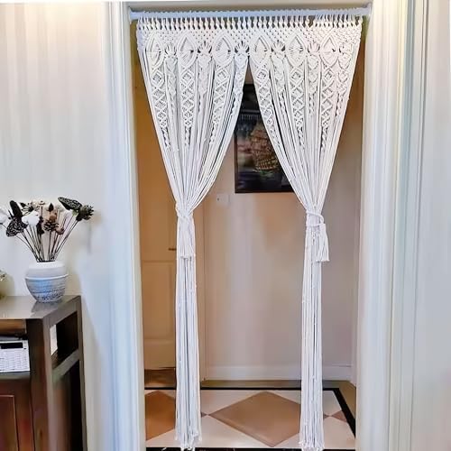OIHYA Macrame Curtain 40x80 Handmade Boho Decor