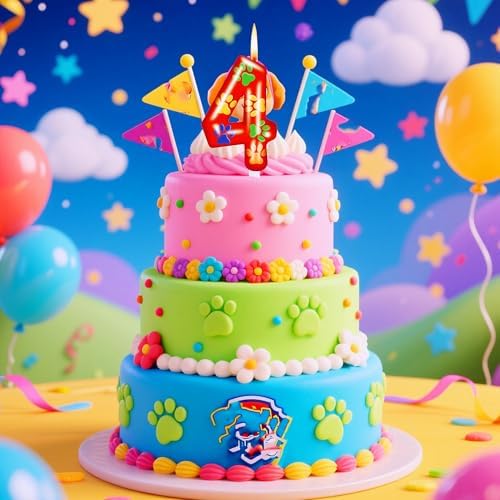 TGBYHN Number 6 Dog Paw Birthday Candles