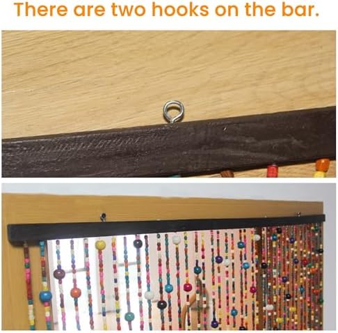 38 Strands Rainbow Boho Door Bead Curtain - 36x79 Inches