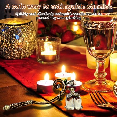 Retro Flower Shape Candle Snuffer with Long Handle
