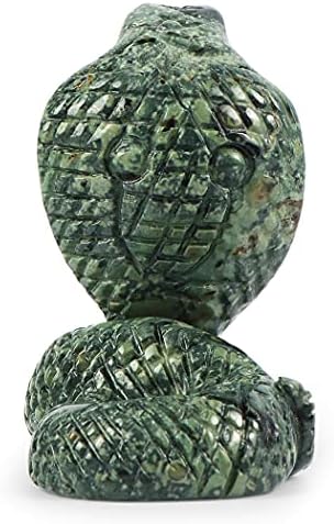 SMQ Crystal Snake Statue 2 Inch Natural Kambaba Jasper Decor