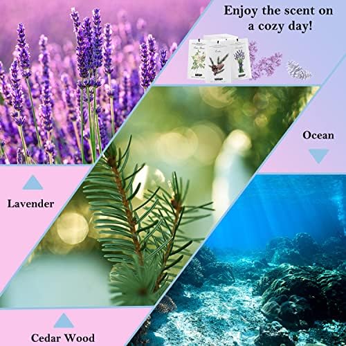 MYARO 12 Pack Scented Sachets 3 Scents - Cedar Wood Ocean Lavender