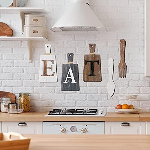Jetec Wooden Eat Sign Set - Rustic Kitchen Decor