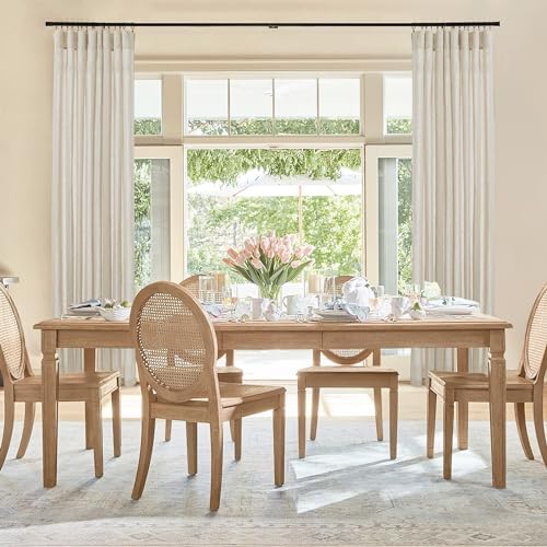 RYB HOME Sheer Linen Blend Curtains - 2 Pack