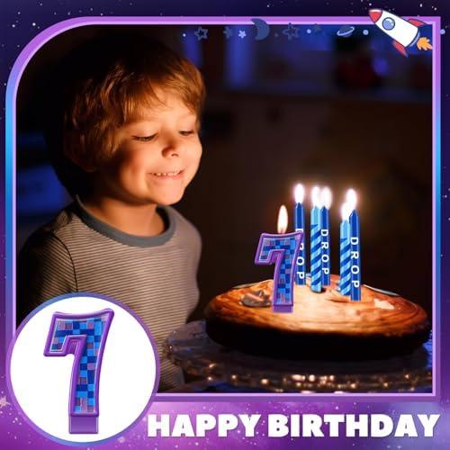 MTLee 13 Pcs Video Game Birthday Candles with Number 7 1