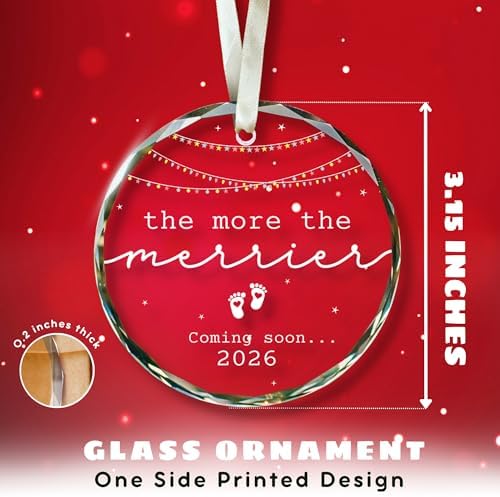 Glass Baby Pregnancy Ornament 2026 for Expecting Parents