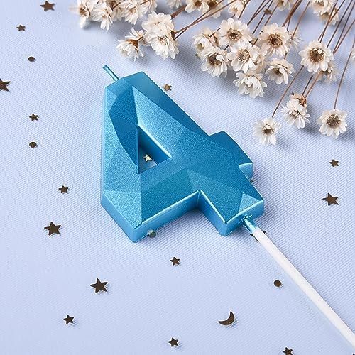 PHD CAKE 276 Inch Crystal Blue 4 Number Birthday Candles