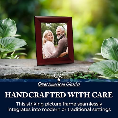 GAC Mahogany Wood Frame - 8x10 Inch Easel Back Photo Display