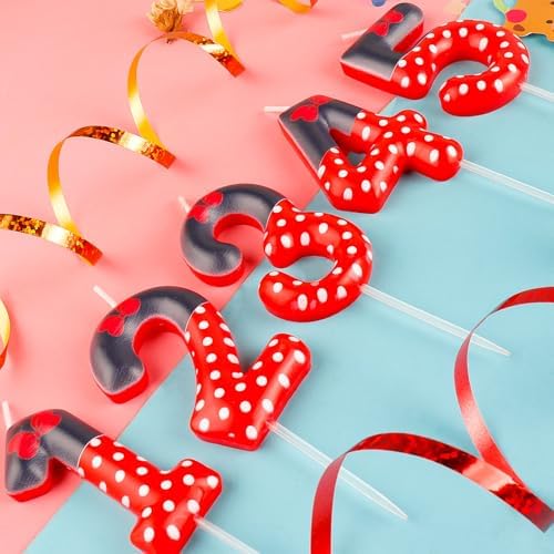 Zi Lan Red Mouse 3rd Birthday Candle with 3 Numbers
