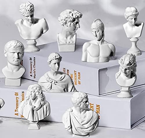 LAGOM HOUSE Greek Bust Statue Set of 10 Mini Figurines