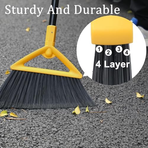 4PCS Heavy-Duty Broom Set for Indoor Outdoor Cleaning