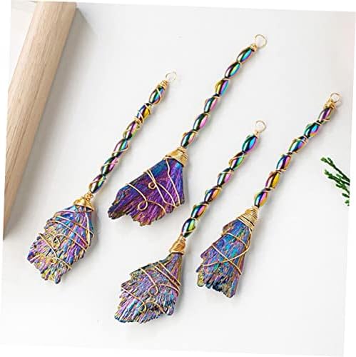 Healeved Decorative Black Tourmaline Broom for Home Office