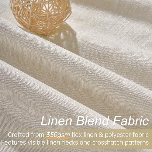 Topfinel Beige Thermal Blackout Curtains 2 Panels