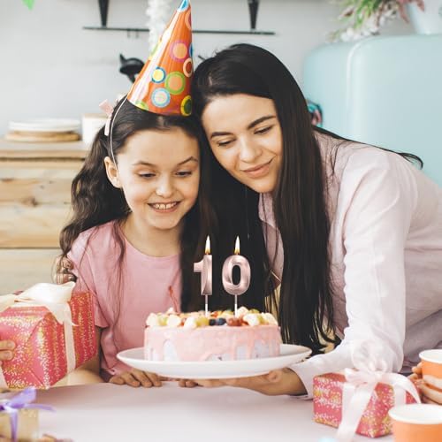 Rose Gold 10th Birthday Candle Numeral 3D Candles