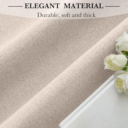RYB HOME Blackout Door Curtain Panel 42x80 Linen Thermal Insulated