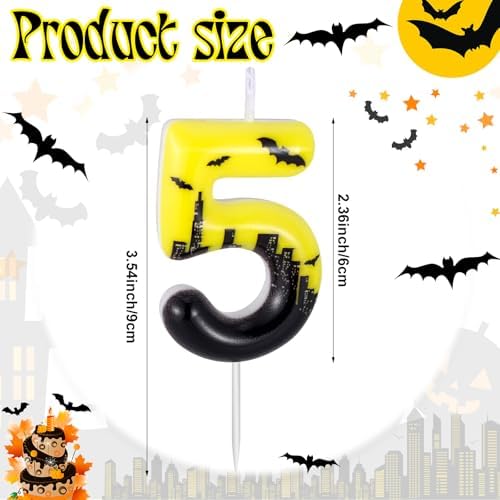 Bat Number 5 Birthday Candle Hero Themed Decor