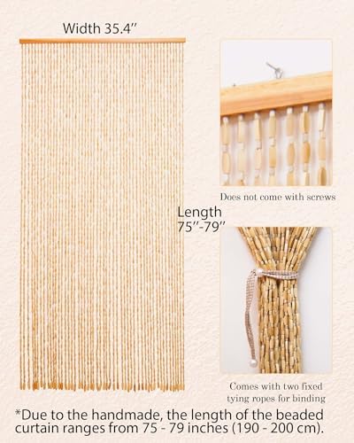 Ezcasch 354 x 79 Bamboo Beaded Curtain for Doorway
