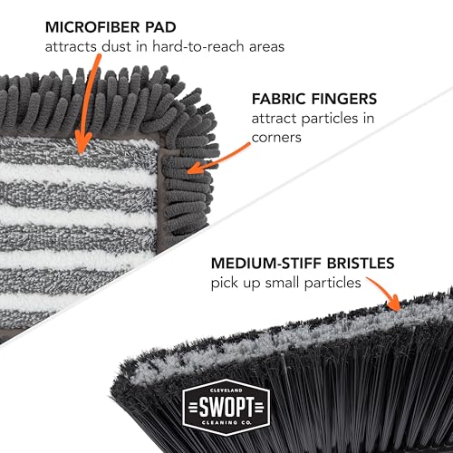 SWOPT Angle Broom 12 Dust Mop Plastic Dustpan Cleaning Kit