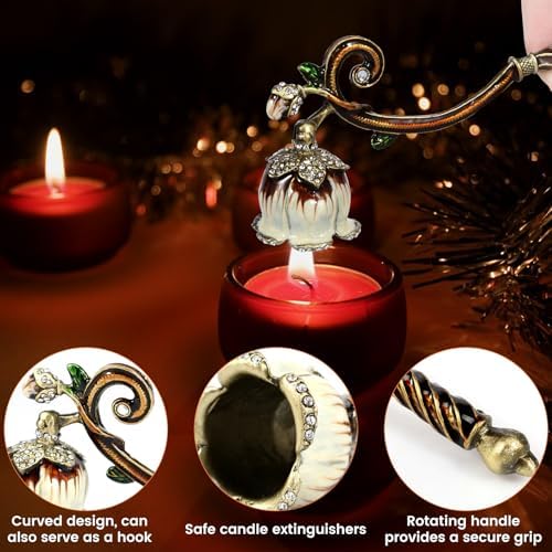 Retro Flower Shape Candle Snuffer with Long Handle
