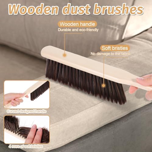 8 Pieces Wooden Dust Brush Hand Broom for Cleaning