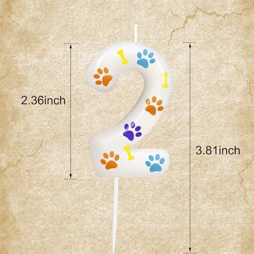 Blue Dog Paw Themed Birthday Candles for Boys Girls