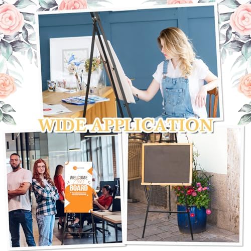Yuntau 3 Pieces Black Metal Easel Stand for Sign