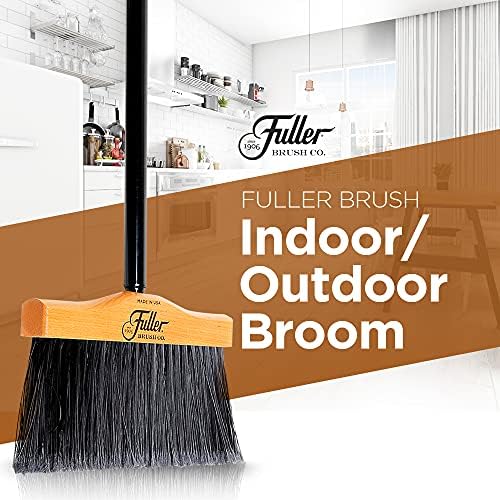 10 Inch Upright Broom with Black Steel Handle