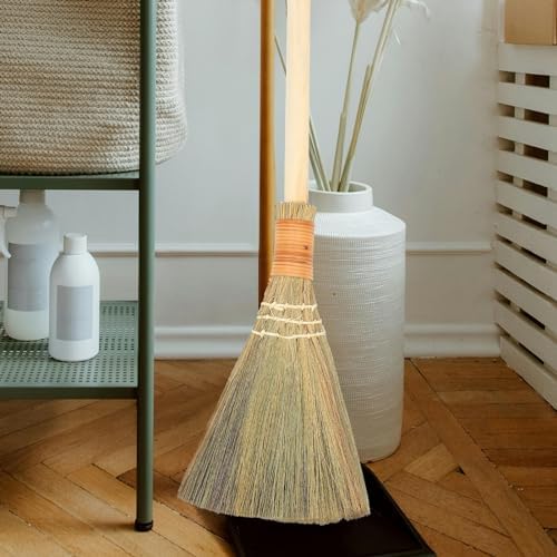 ULTECHNOVO Natural Vietnamese Straw Broom for Cleaning