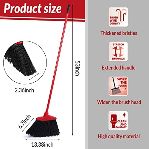 8-Piece Heavy Duty Angle Broom Set with Coated Metal Handle