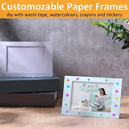 Maitys 100 Piece White Cardboard Photo Frames for 4x6 Inch Inserts