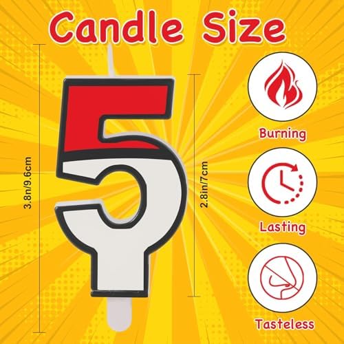 AXBMM Number 5 Cartoon Birthday Cake Candle 1
