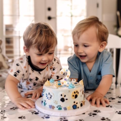 Blue Dog Paw Themed Birthday Candles for Boys Girls