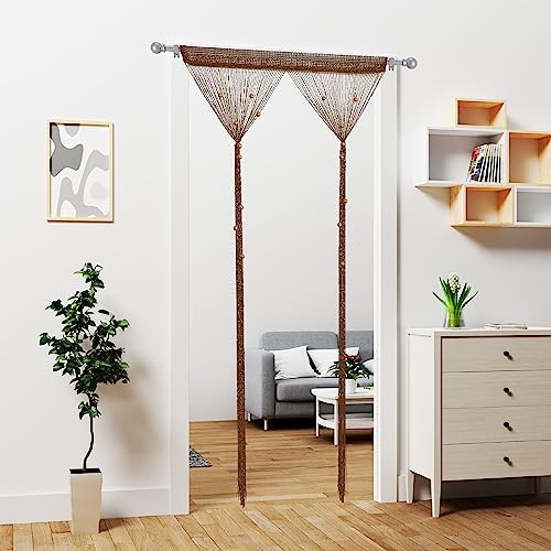 Beaded Curtain Door String Curtains with Glitter Fringe