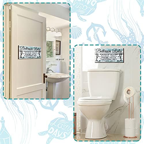 Jetec 2 Pieces Funny Bathroom Signs with Swivel Hangers 1