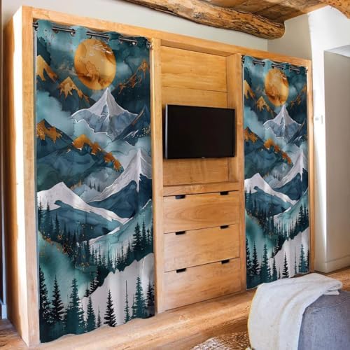 WUMINMIN Mountain Landscape Door Curtain 34x80 1