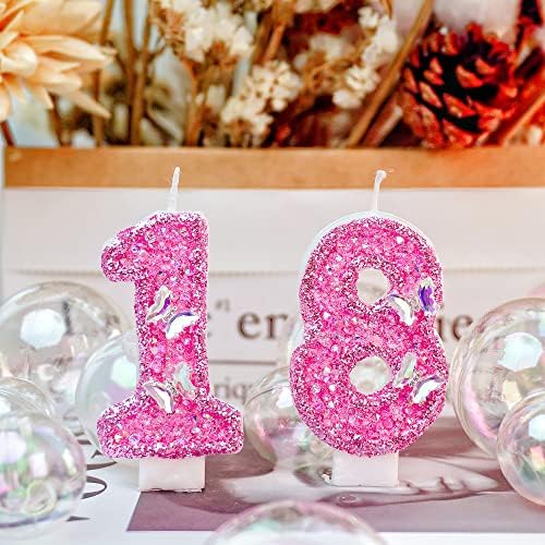 Pink Birthday Candles with 3D Butterfly Design