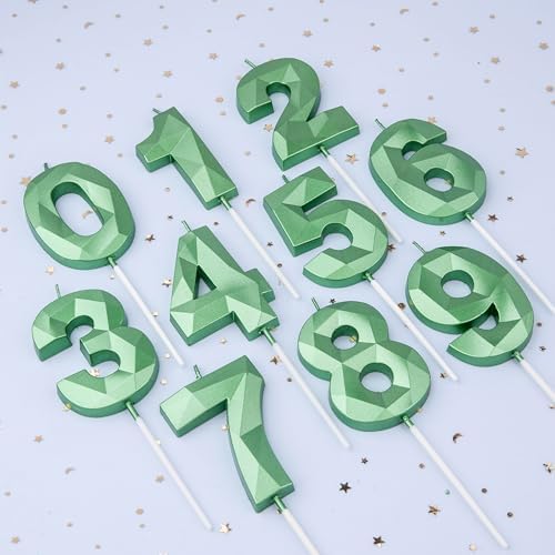PHD CAKE 276 Inch Crystal Green 0 Number Birthday Candle