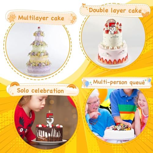 AXBMM Number 5 Cartoon Birthday Cake Candle 1