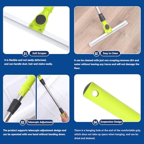 RRRYYYZZ Rubber Broom for Pet Hair Hardwood Floor Cleaning