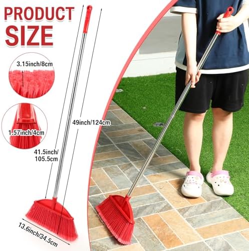 Maxdot 8 Pack Heavy Duty Brooms with Stainless Steel Handles