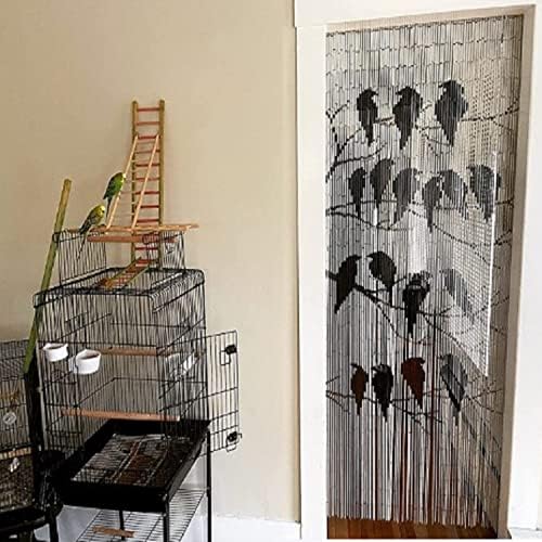 TACHILC Birds Bamboo Beaded Curtain for Doorway