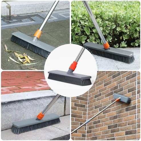 AILUROPODA Push Broom for Bathroom Kitchen and Outdoor Cleaning