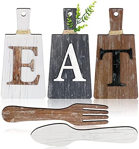 Jetec Wooden Eat Sign Set - Rustic Kitchen Decor