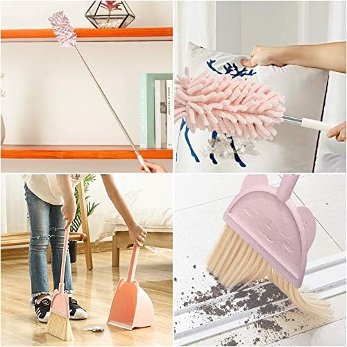 Kalolary 5 Pcs Mini Broom and Dustpan Set for Home Office Cleaning