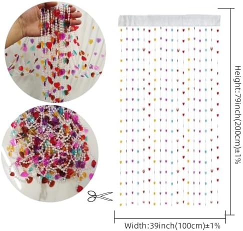 Beaded Curtain Heart Shape Acrylic Door Divider Decor