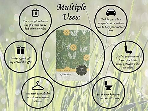 Sage and Citrus Scented Sachets Pack of 3 - Made in USA 1