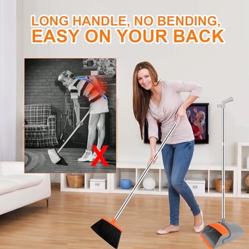 UDUK Broom and Dustpan Combo Set 51 Long Handle